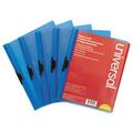 Universal Office Products UNV 30 Sheet Plastic Report Cover with Clip, Blue, 5PK 20525